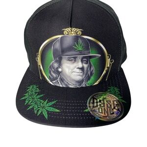 Black and Green Graphic Snapback Hat